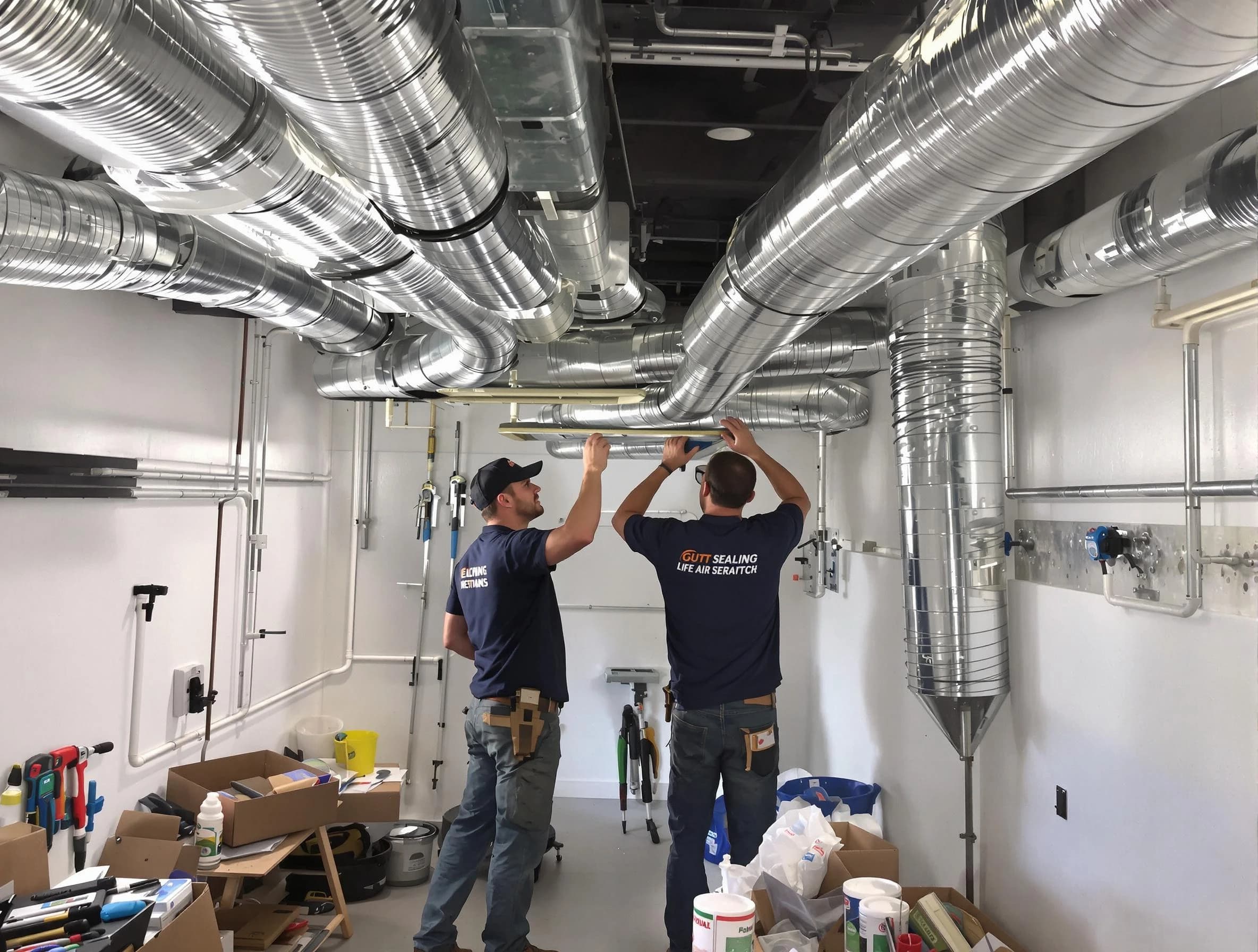 West Deer Air Duct Cleaning technician applying professional duct sealing solutions in West Deer