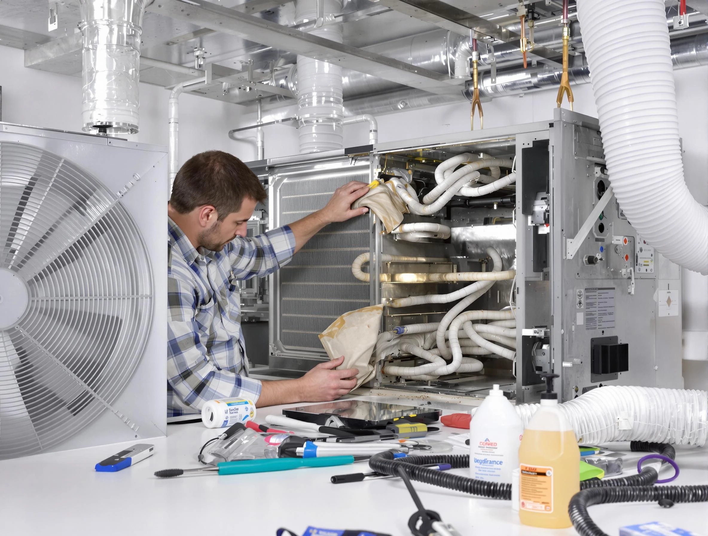 West Deer Air Duct Cleaning specialist performing precision AC coil cleaning in West Deer