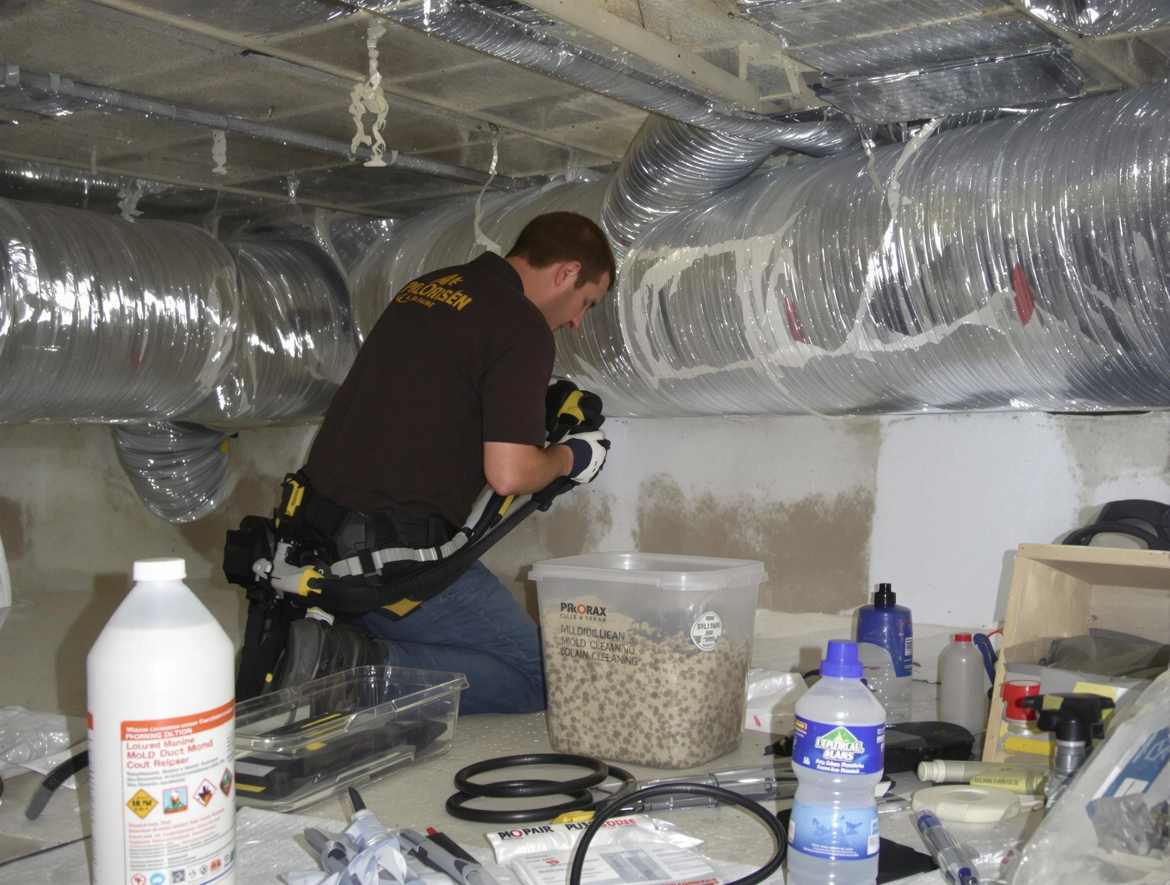 West Deer Air Duct Cleaning specialist performing professional mold removal from air ducts in West Deer
