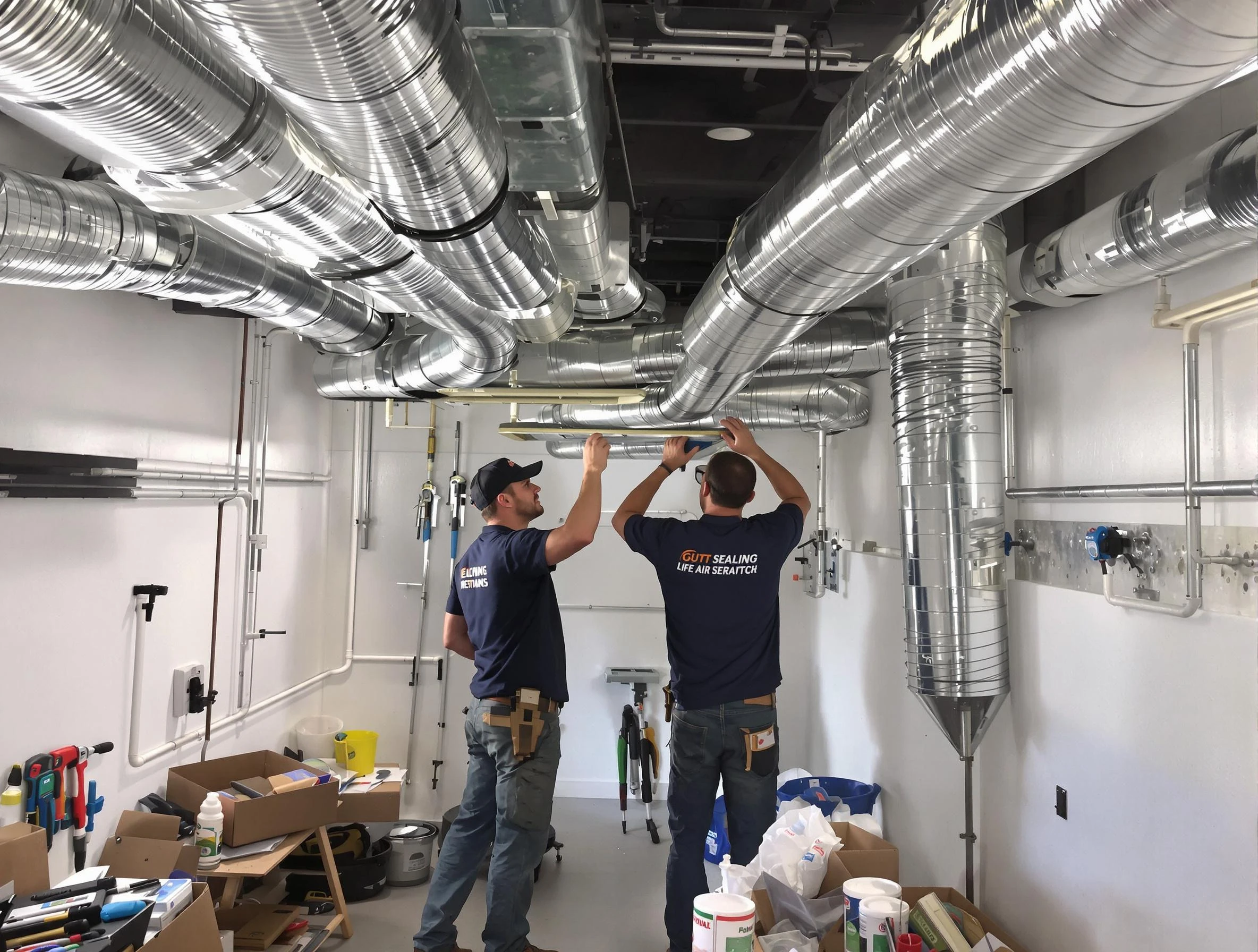 West Deer Air Duct Cleaning technician applying professional duct sealing solutions in West Deer